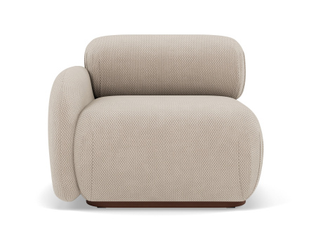 Module d'assise gauche en velours texturé Penelope