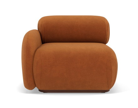 Module d'assise gauche en velours texturé Penelope