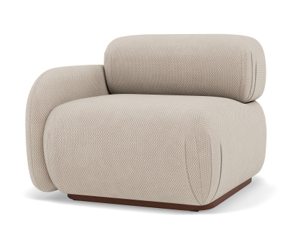 Module d'assise gauche en velours texturé Penelope