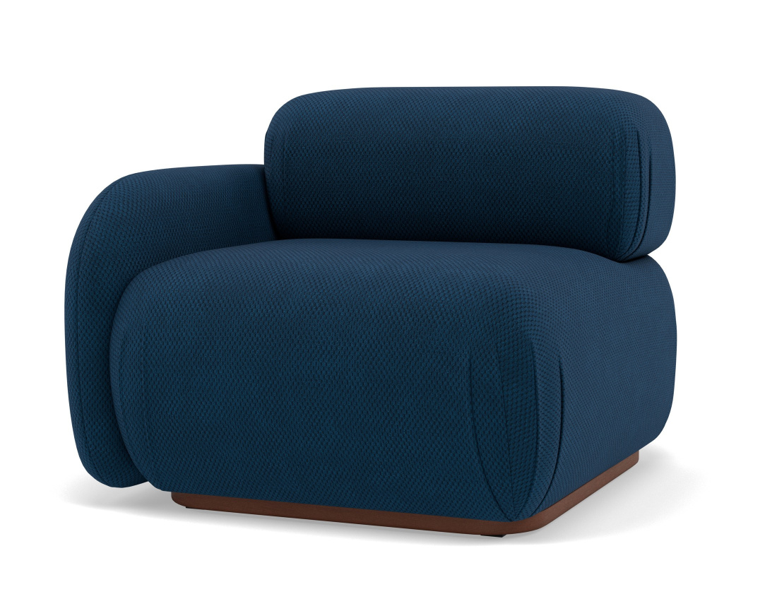 Module d'assise gauche en velours texturé Penelope