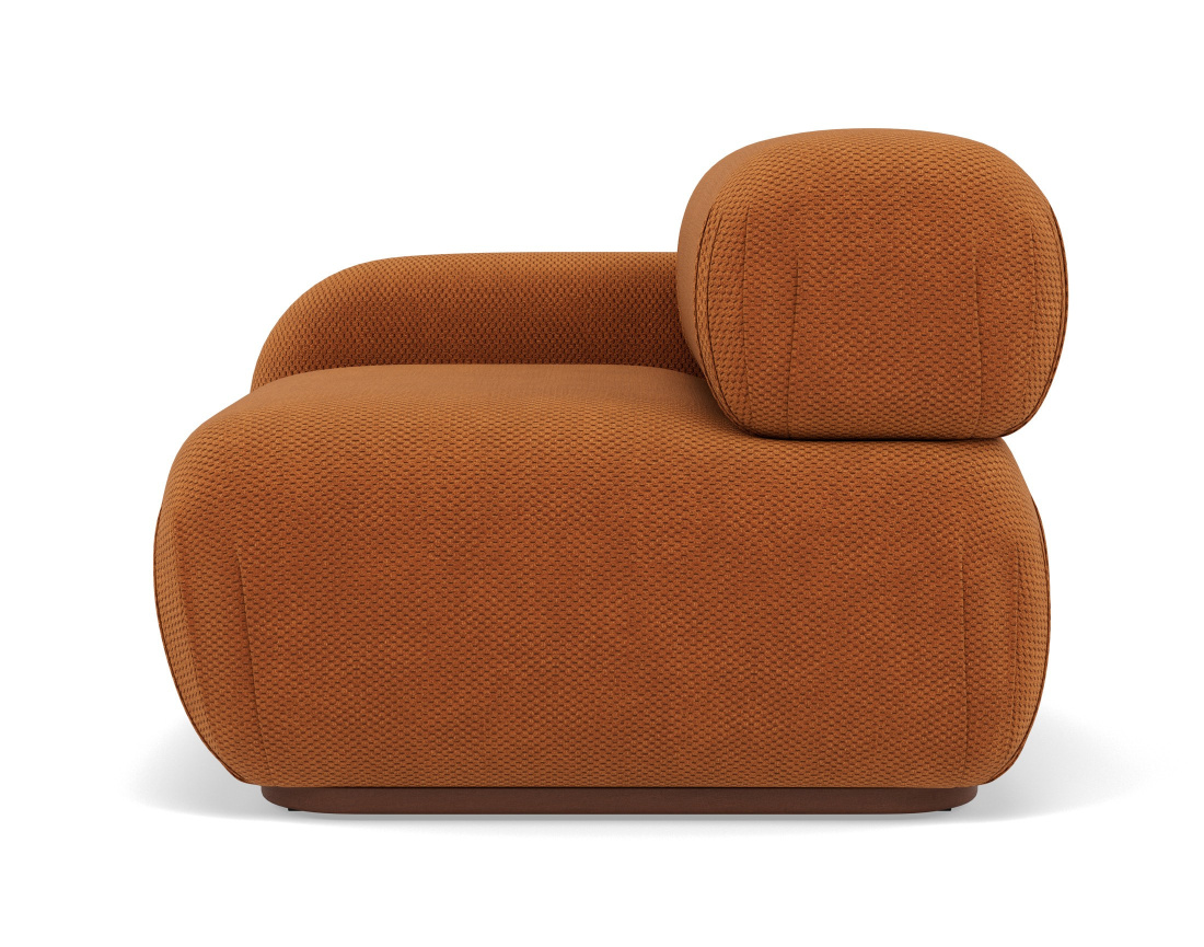 Module d'assise gauche en velours texturé Penelope