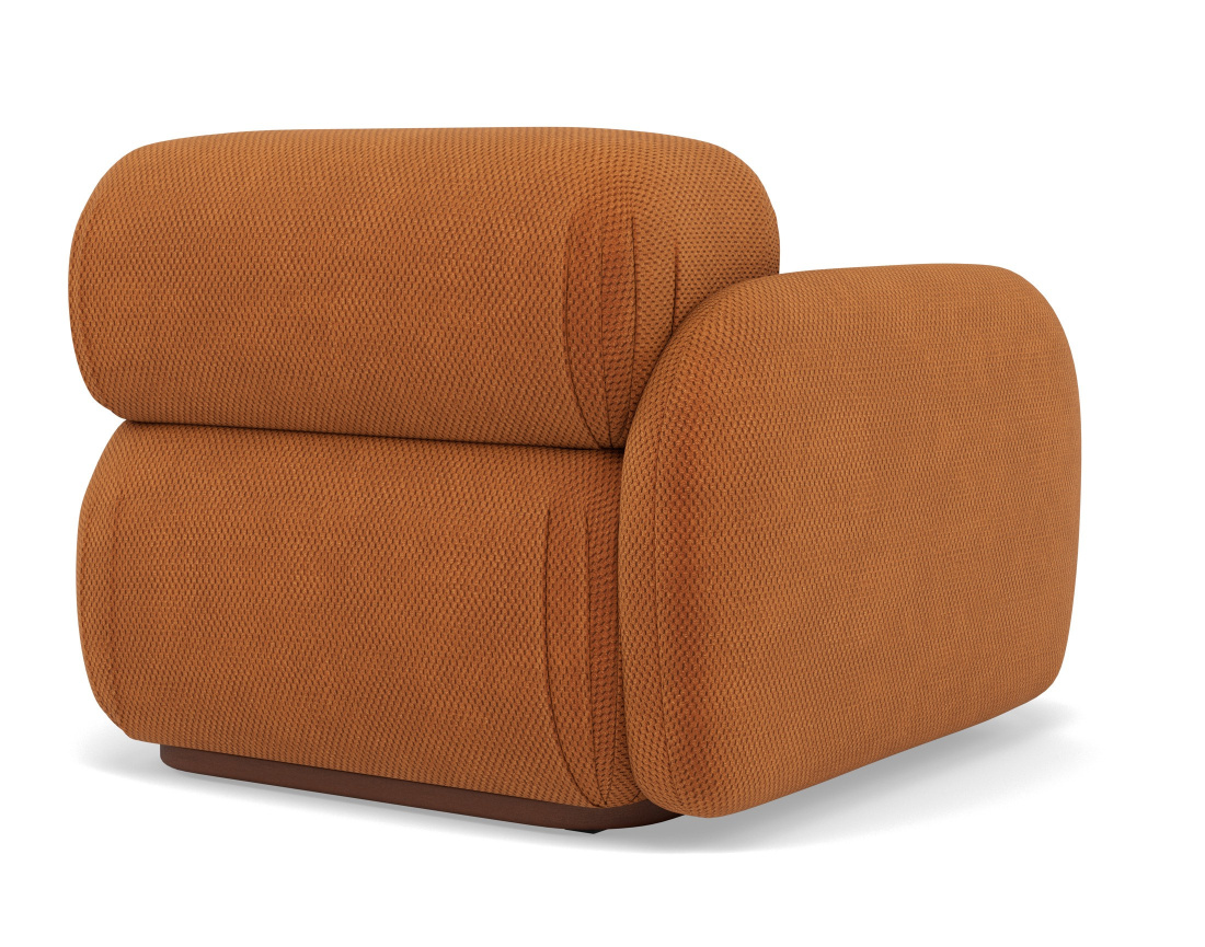 Module d'assise gauche en velours texturé Penelope