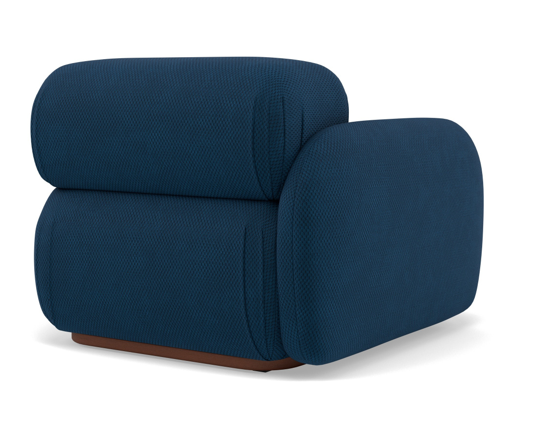 Module d'assise gauche en velours texturé Penelope