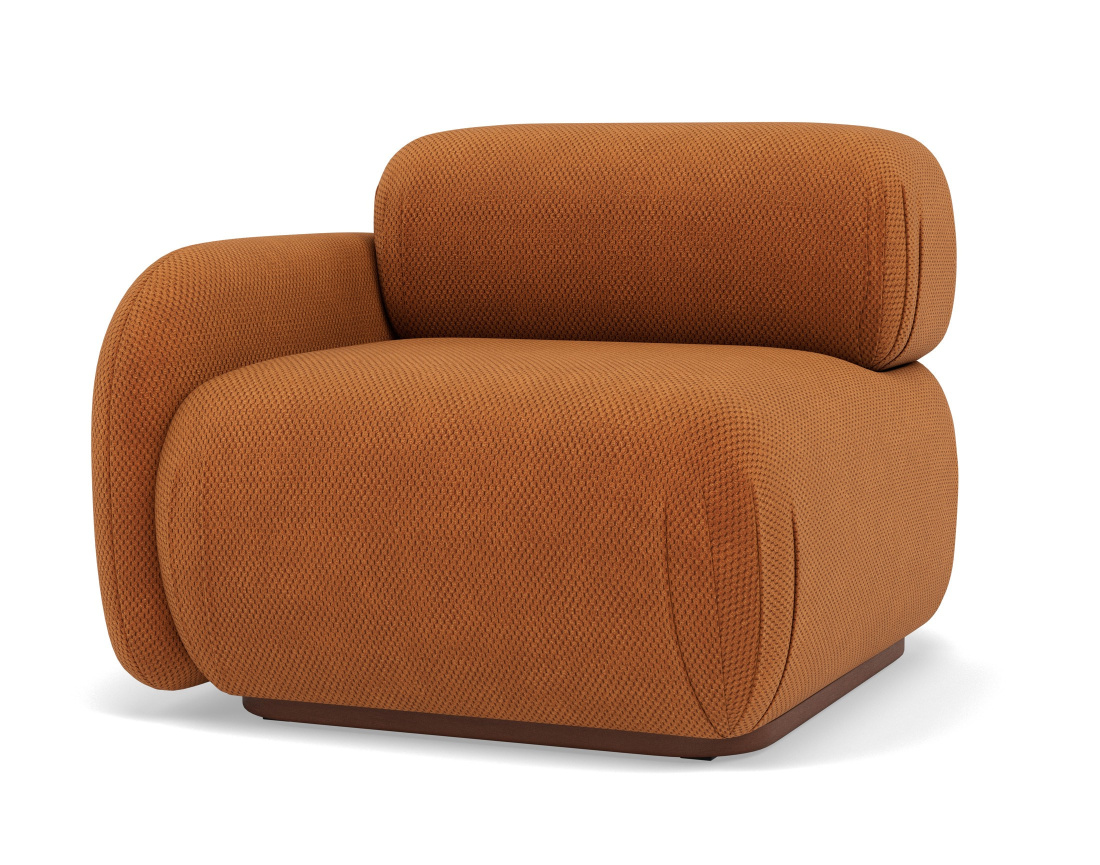 Module d'assise gauche en velours texturé Penelope