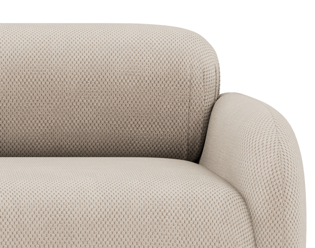 Canapé droit modulable 3 places en velours texturé Penelope