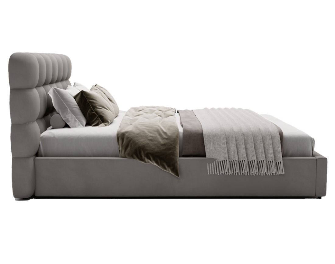 Lit coffre 140x200 cm sommier inclus en velours Lotus