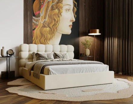 Lit coffre 160x200 cm sommier inclus en velours Lotus