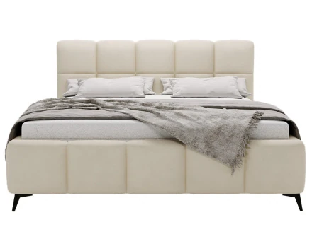 Lit coffre 140x200 cm sommier inclus en velours Paulito