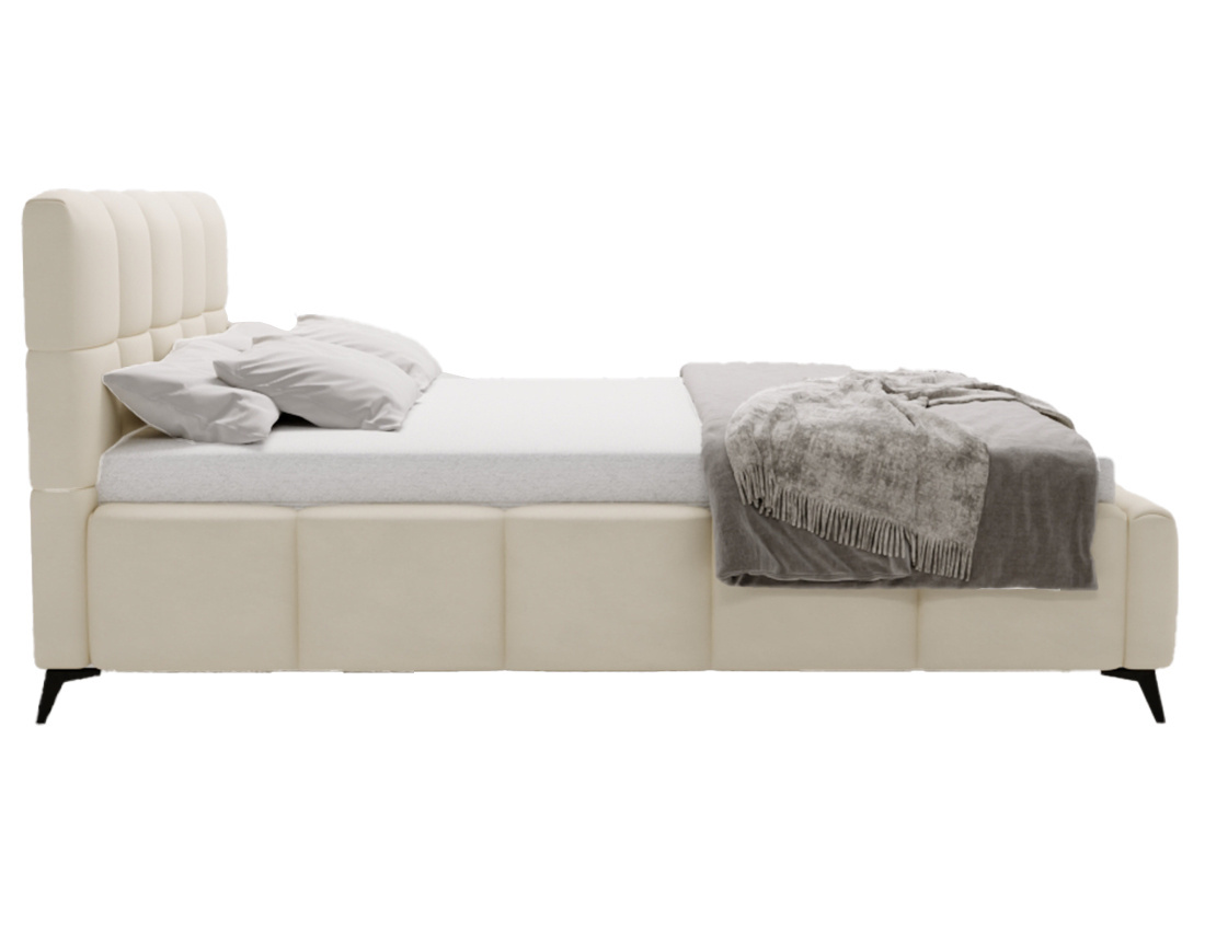 Lit coffre 180x200 cm sommier inclus en velours Paulito