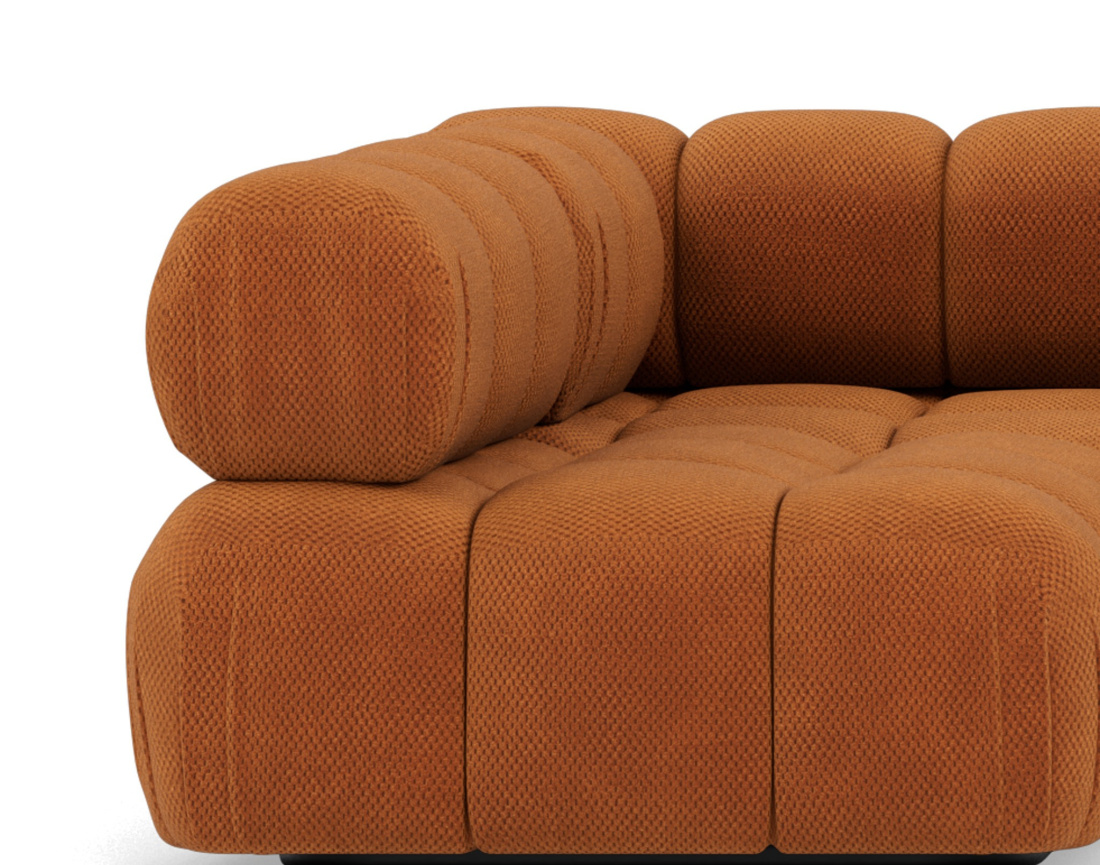 Canapé panoramique modulable d'angle gauche 7 places en velours texturé Ruby