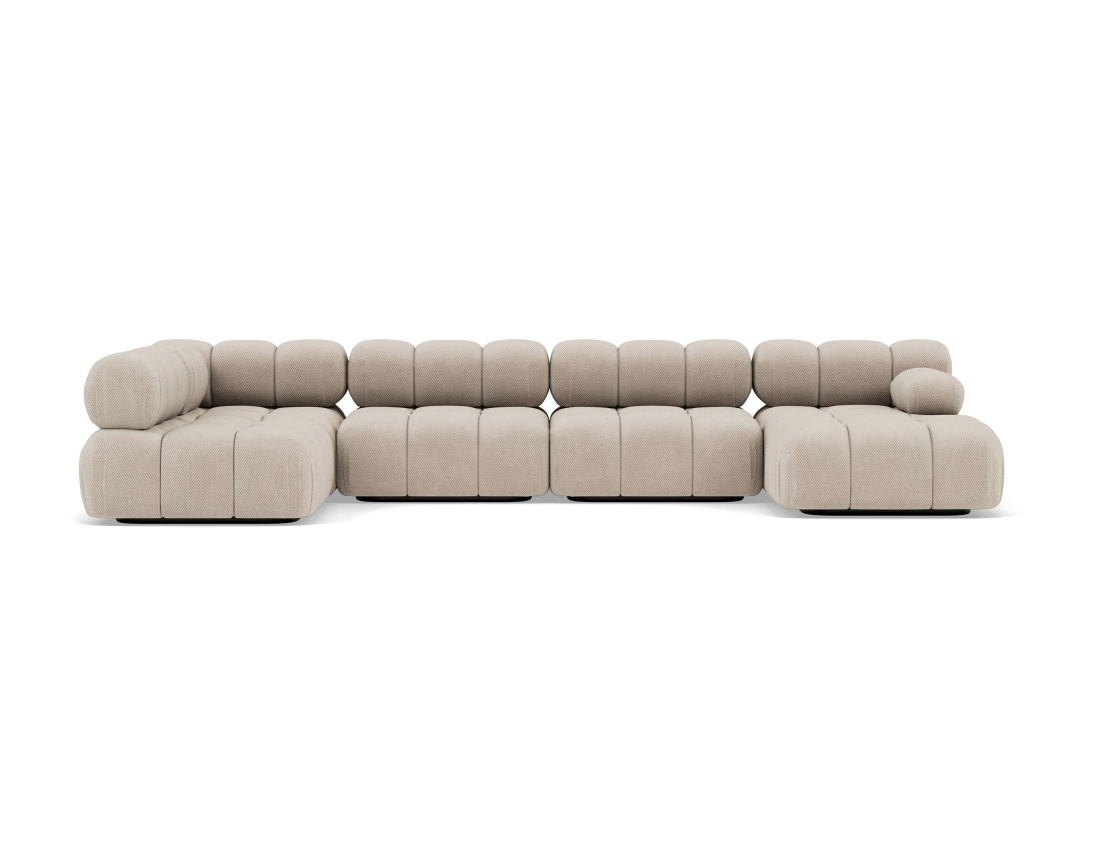 Canapé panoramique modulable d'angle gauche 7 places en velours texturé Ruby Canapé panoramique modulable d'angle gauche 7 places en velours texturé Ruby