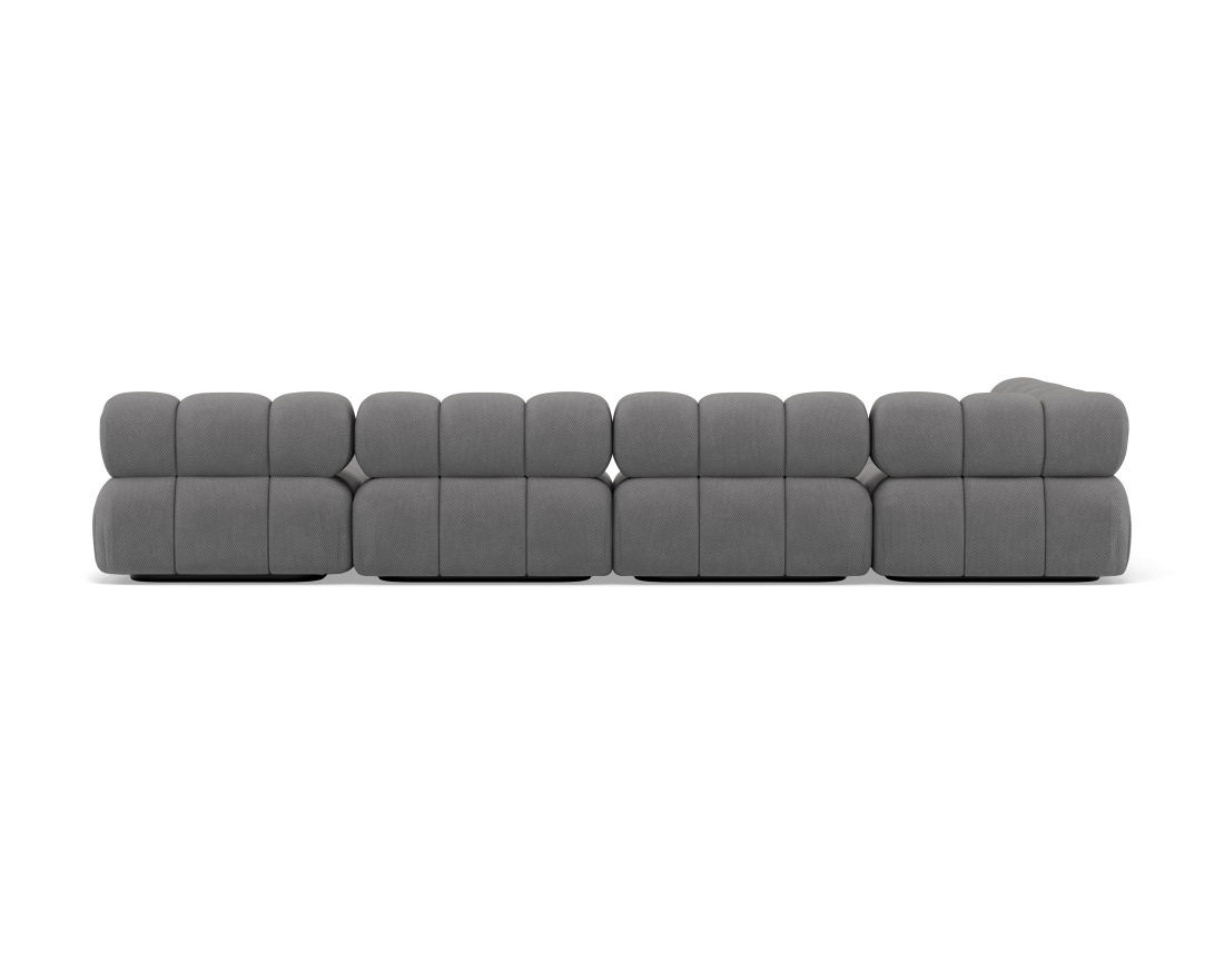 Canapé panoramique modulable d'angle gauche 7 places en velours texturé Ruby