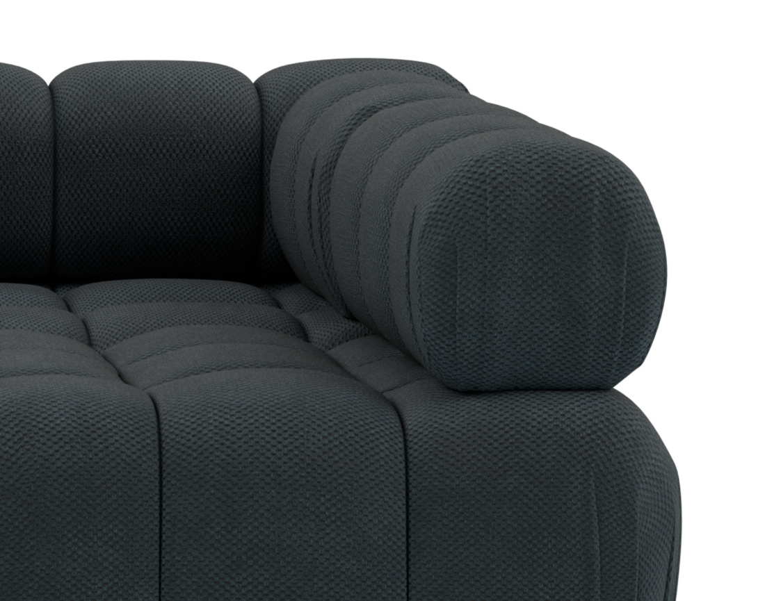 Canapé modulable d'angle droit 5 places en velours texturé Ruby Canapé modulable d'angle droit 5 places en velours texturé Ruby