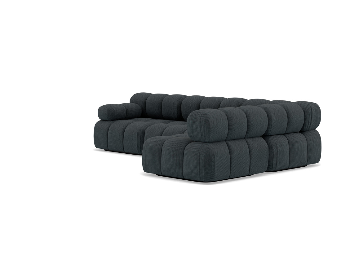 Canapé modulable d'angle droit 5 places en velours texturé Ruby Canapé modulable d'angle droit 5 places en velours texturé Ruby