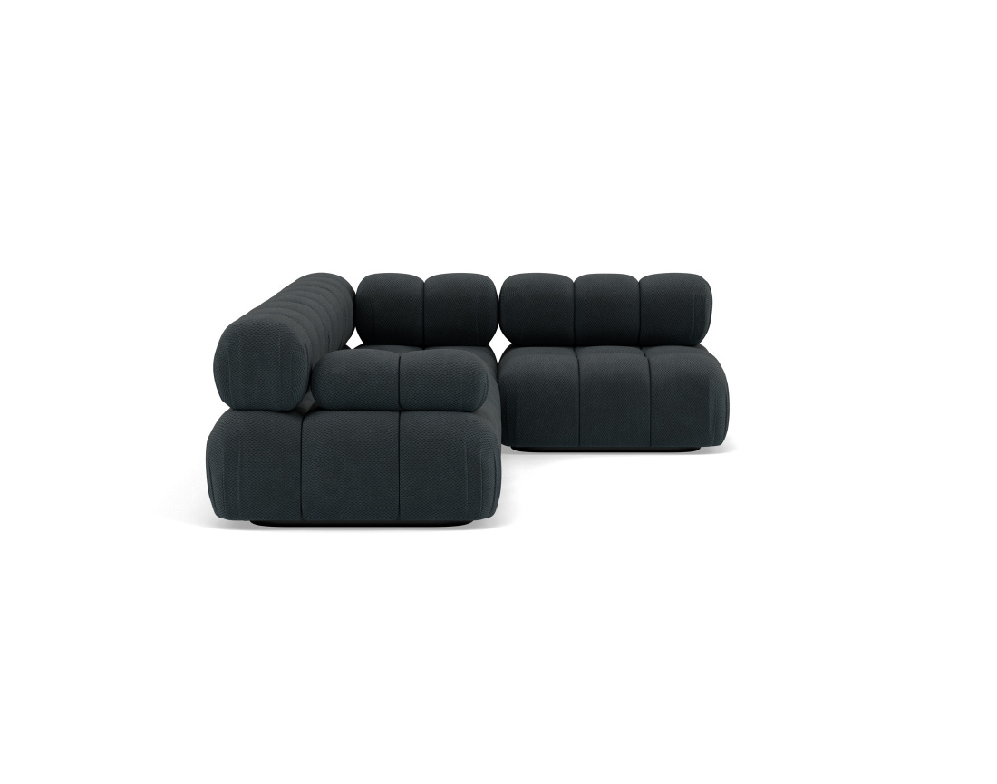 Canapé modulable d'angle droit 5 places en velours texturé Ruby Canapé modulable d'angle droit 5 places en velours texturé Ruby