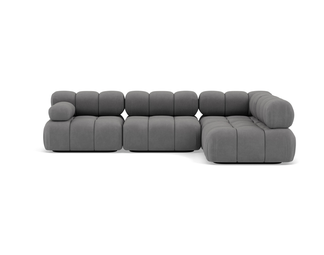 Canapé modulable d'angle droit 5 places en velours texturé Ruby Canapé modulable d'angle droit 5 places en velours texturé Ruby