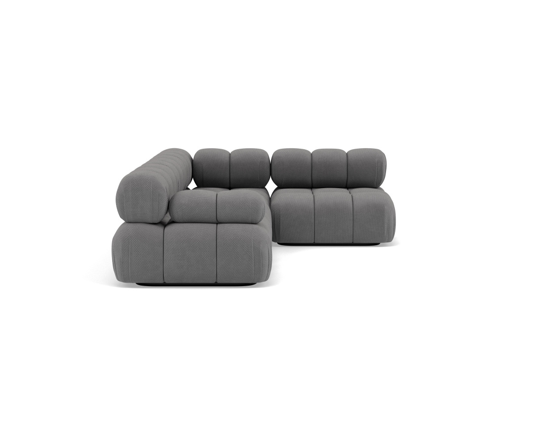Canapé modulable d'angle droit 5 places en velours texturé Ruby Canapé modulable d'angle droit 5 places en velours texturé Ruby