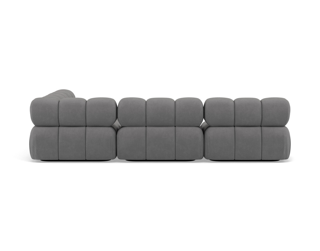 Canapé modulable d'angle droit 5 places en velours texturé Ruby Canapé modulable d'angle droit 5 places en velours texturé Ruby