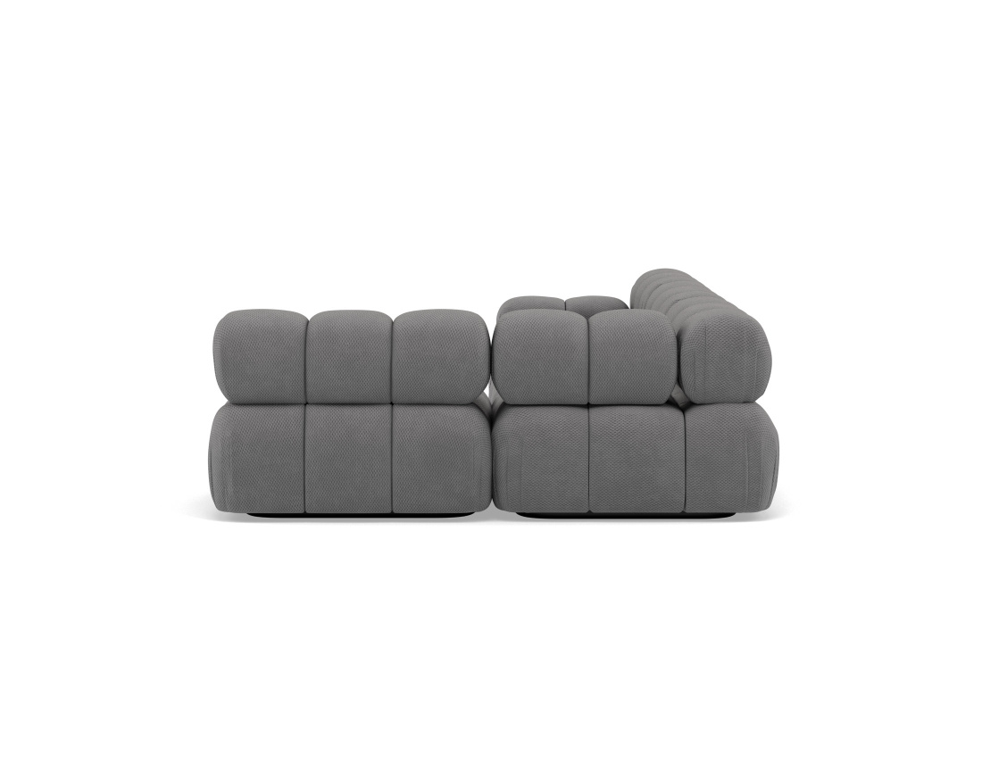 Canapé modulable d'angle droit 5 places en velours texturé Ruby Canapé modulable d'angle droit 5 places en velours texturé Ruby