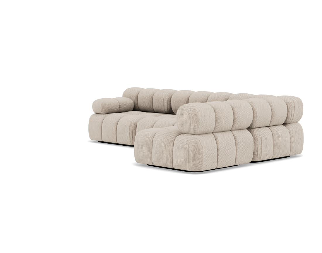 Canapé modulable d'angle droit 5 places en velours texturé Ruby Canapé modulable d'angle droit 5 places en velours texturé Ruby