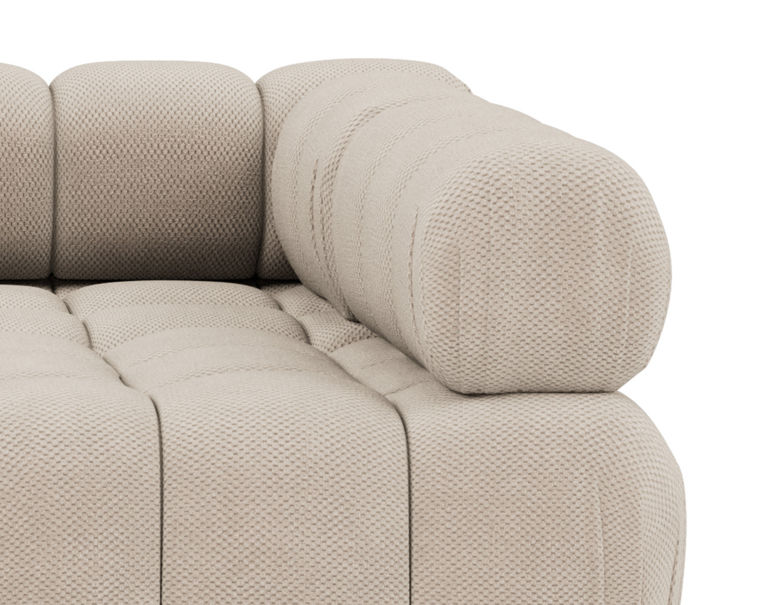 Canapé modulable d'angle droit 5 places en velours texturé Ruby Canapé modulable d'angle droit 5 places en velours texturé Ruby