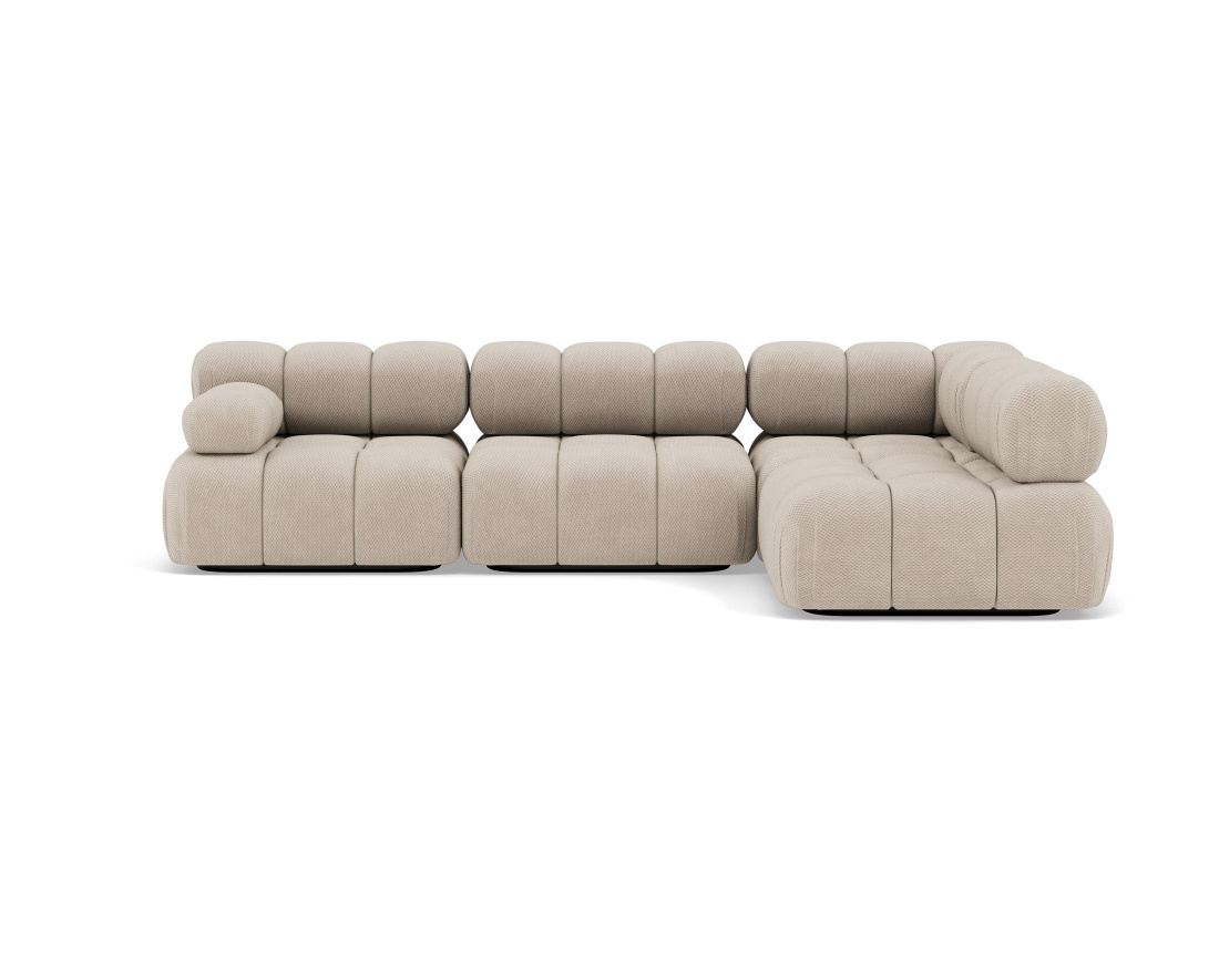 Canapé modulable d'angle droit 5 places en velours texturé Ruby Canapé modulable d'angle droit 5 places en velours texturé Ruby