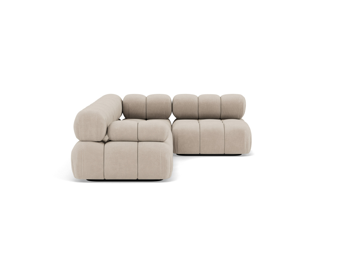 Canapé modulable d'angle droit 5 places en velours texturé Ruby Canapé modulable d'angle droit 5 places en velours texturé Ruby