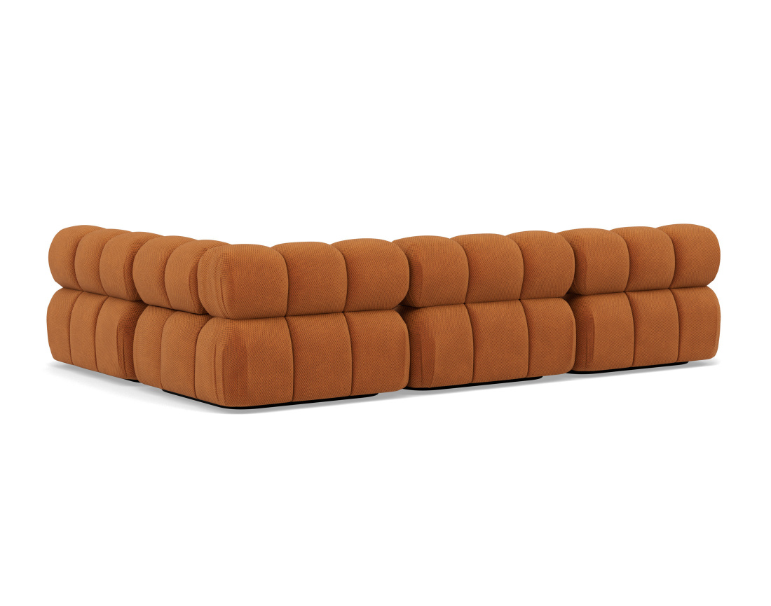 Canapé modulable d'angle droit 5 places en velours texturé Ruby