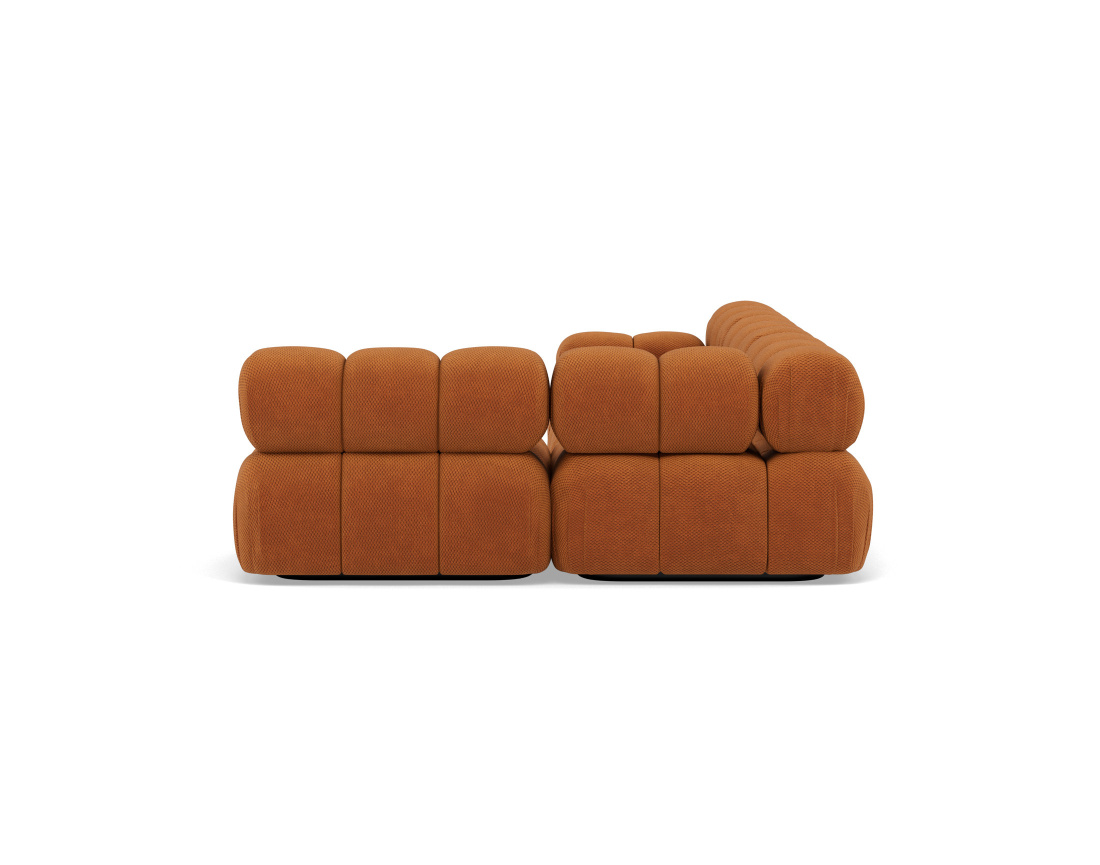 Canapé modulable d'angle droit 5 places en velours texturé Ruby