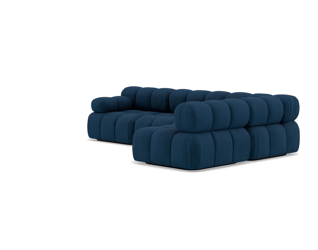 Canapé modulable d'angle droit 5 places en velours texturé Ruby