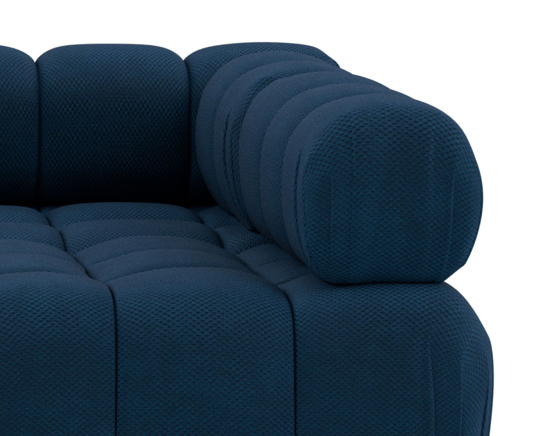 Canapé modulable d'angle droit 5 places en velours texturé Ruby