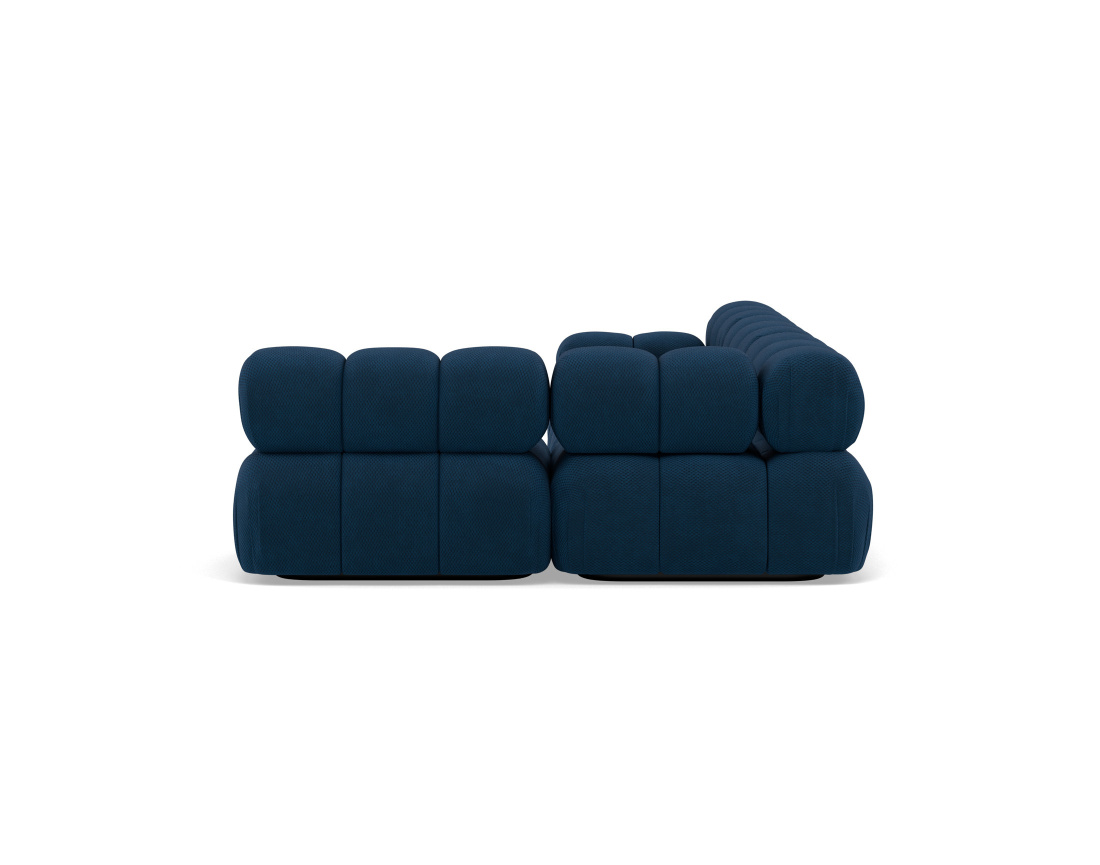 Canapé modulable d'angle droit 5 places en velours texturé Ruby