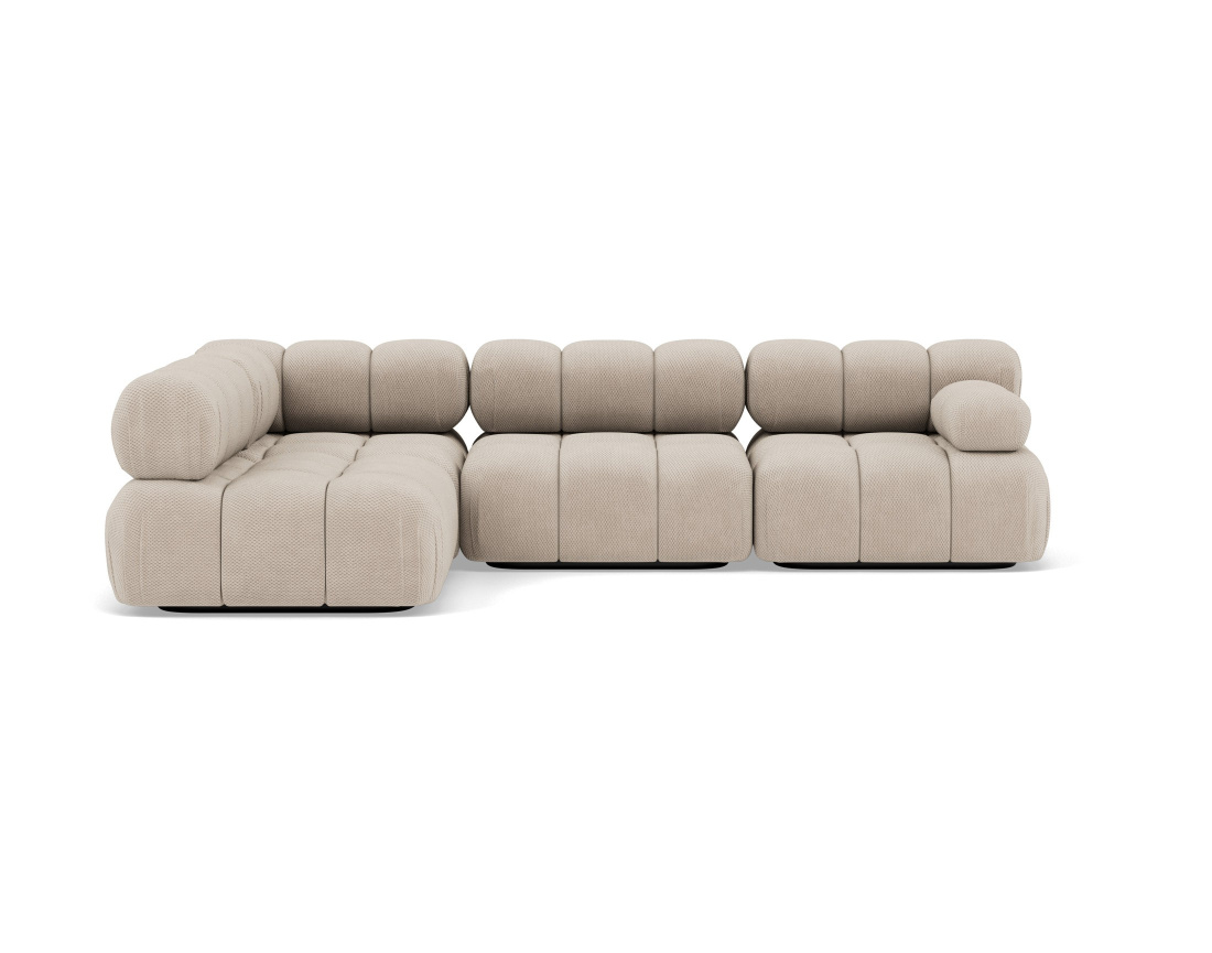 Canapé modulable d'angle gauche 5 places en velours texturé Ruby Canapé modulable d'angle gauche 5 places en velours texturé Ruby