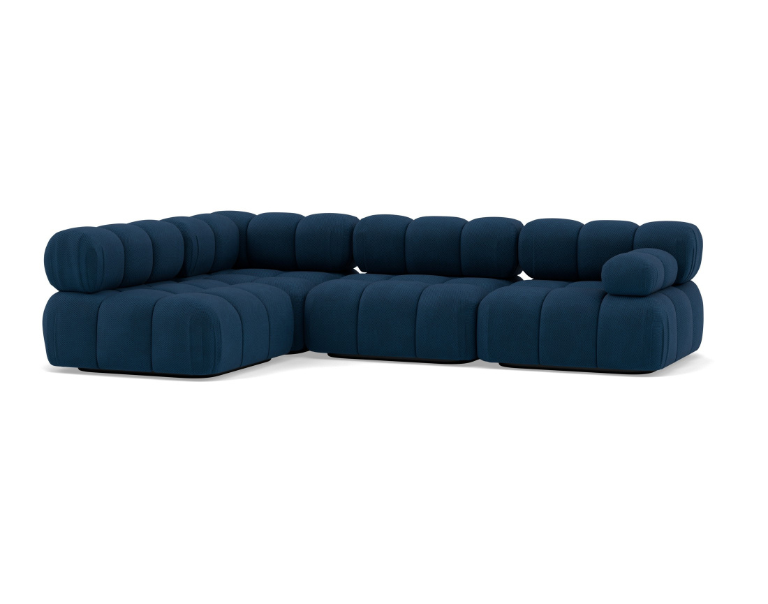 Canapé modulable d'angle gauche 5 places en velours texturé Ruby