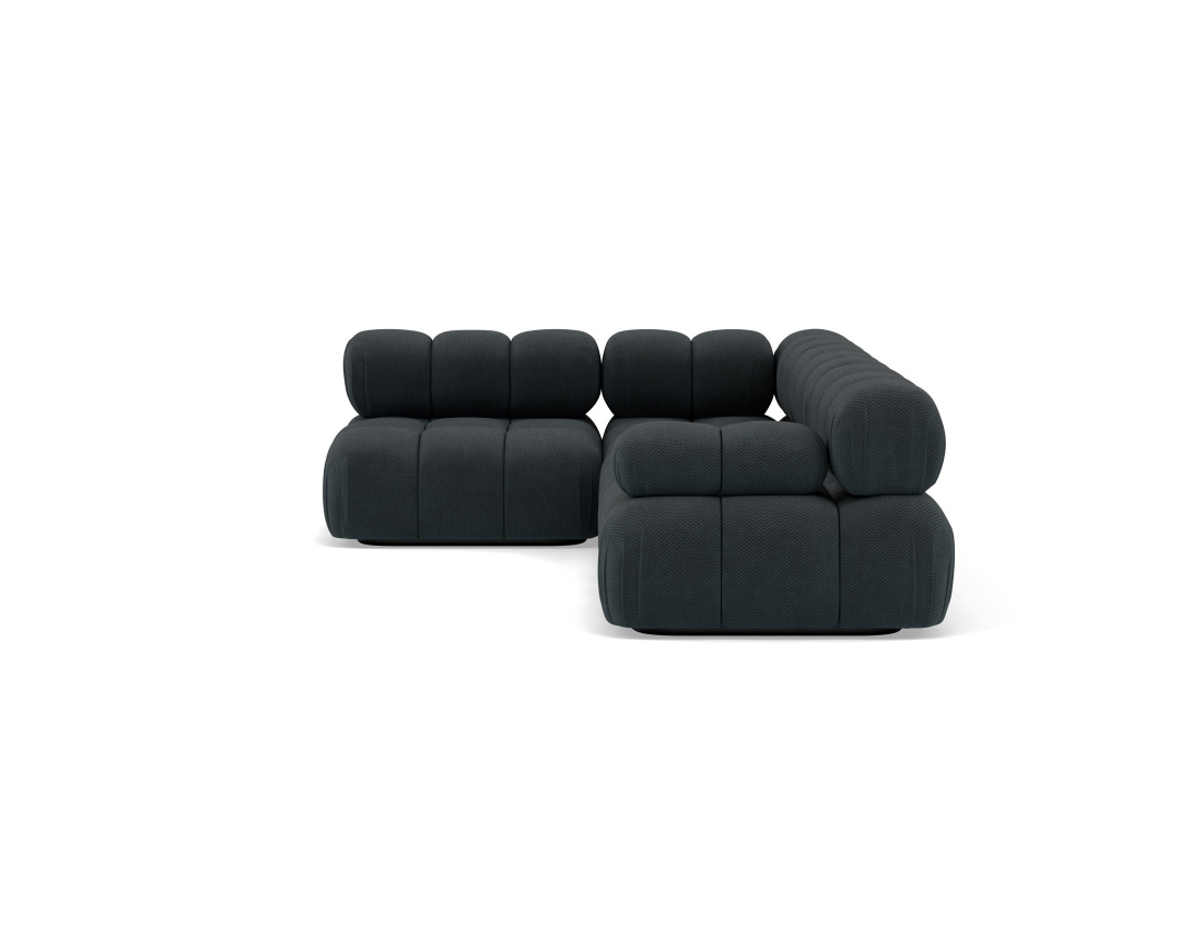 Canapé modulable d'angle gauche 5 places en velours texturé Ruby