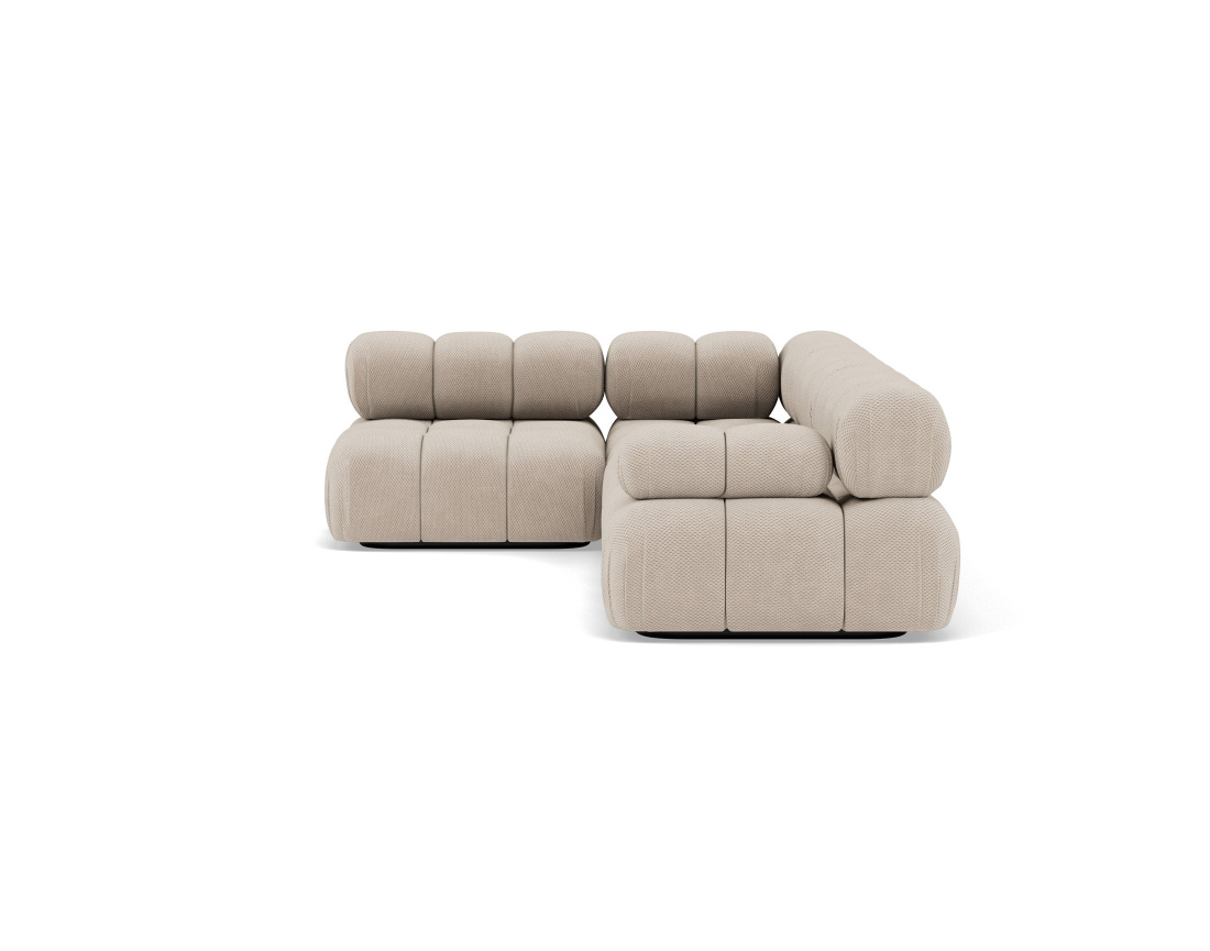 Canapé modulable d'angle gauche 5 places en velours texturé Ruby Canapé modulable d'angle gauche 5 places en velours texturé Ruby