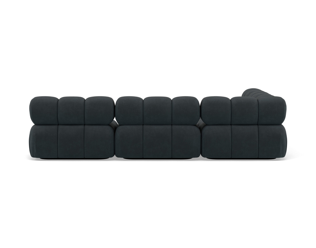Canapé modulable d'angle gauche 5 places en velours texturé Ruby