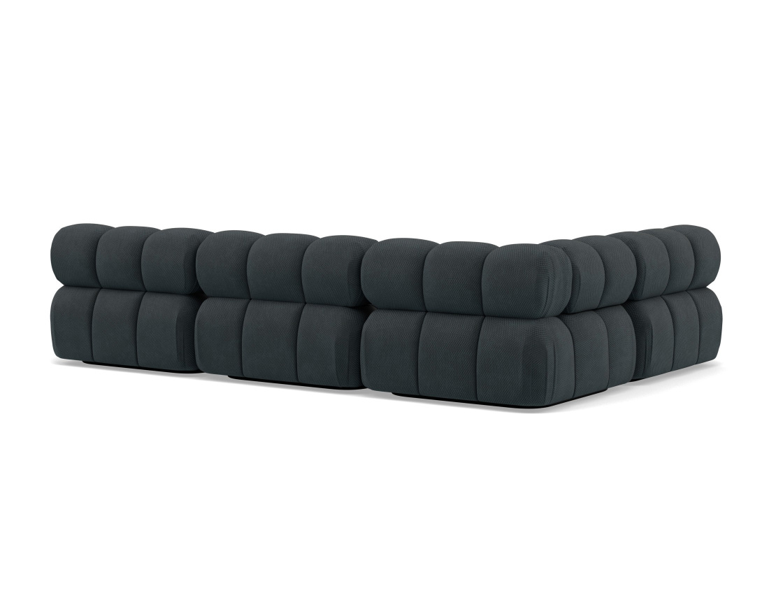 Canapé modulable d'angle gauche 5 places en velours texturé Ruby