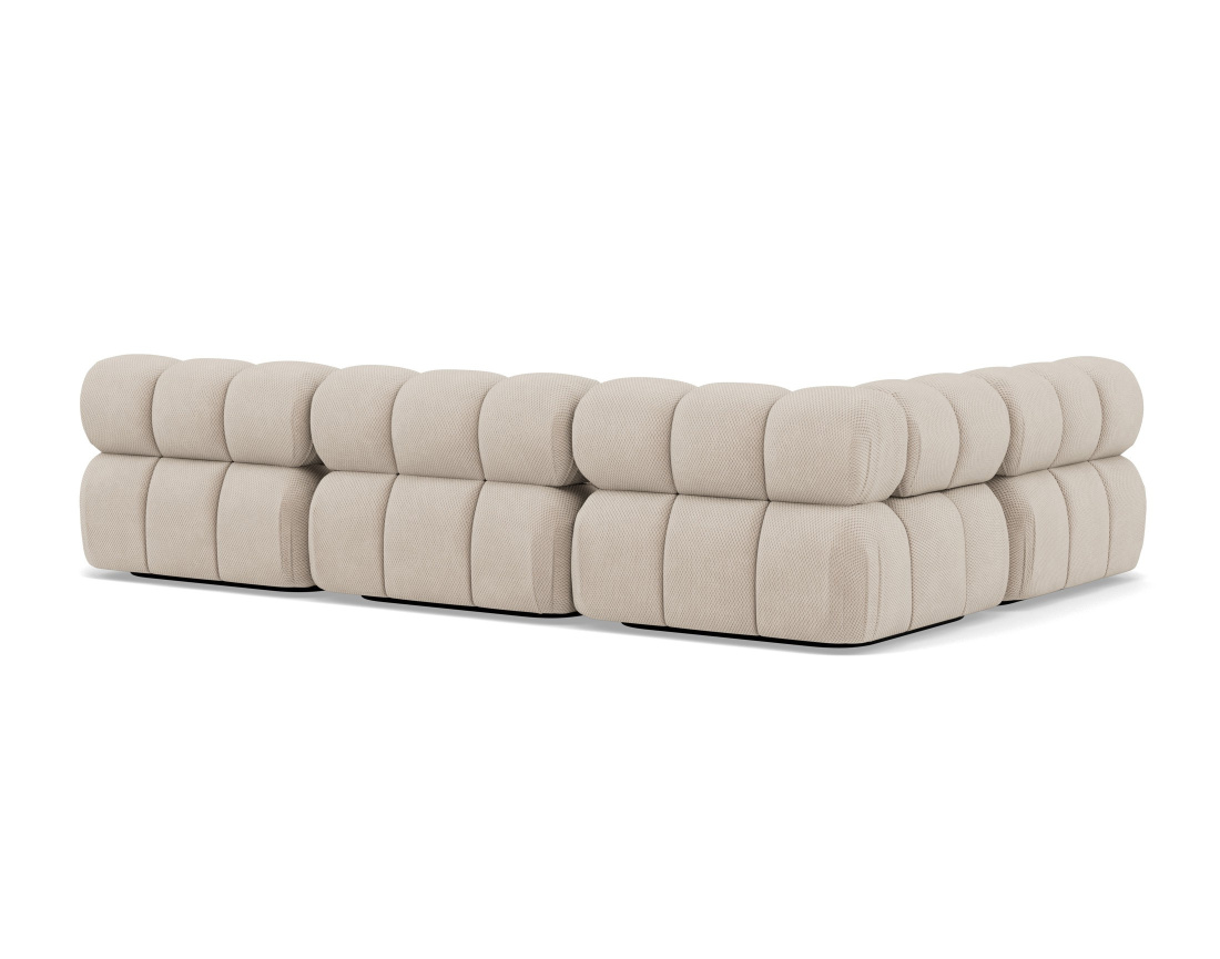 Canapé modulable d'angle gauche 5 places en velours texturé Ruby Canapé modulable d'angle gauche 5 places en velours texturé Ruby