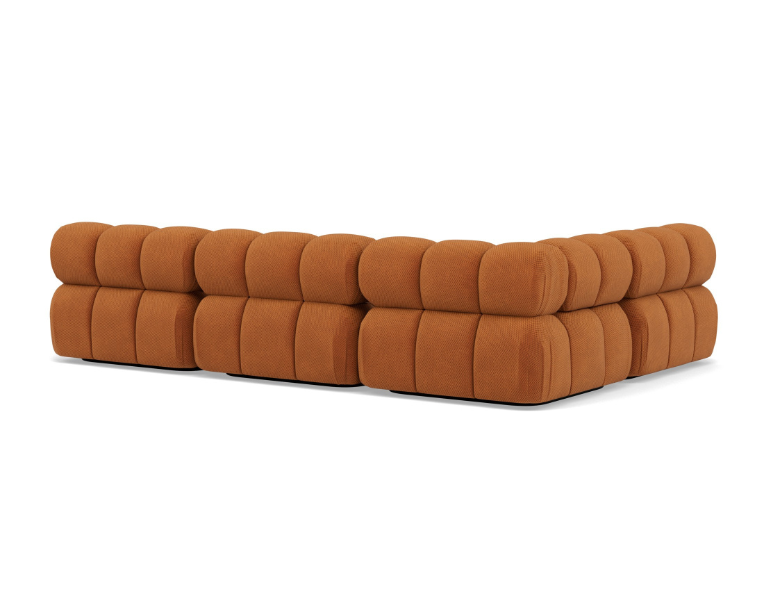 Canapé modulable d'angle gauche 5 places en velours texturé Ruby