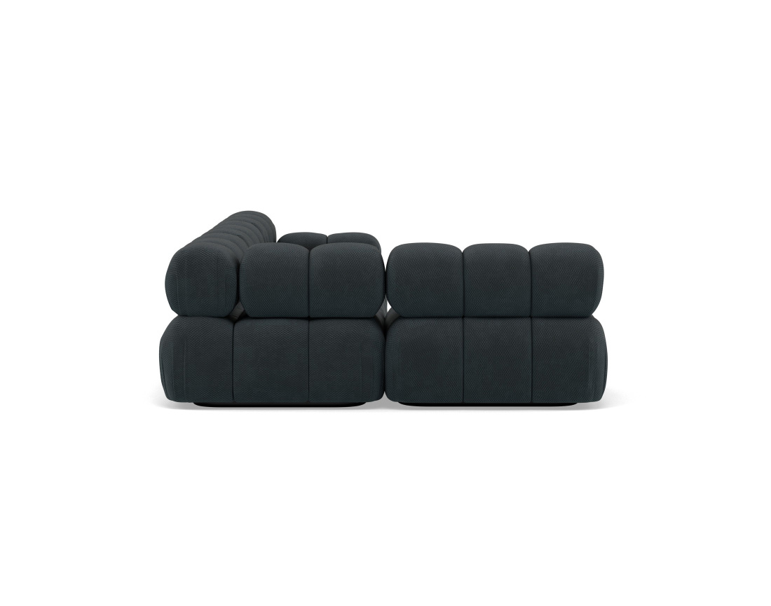Canapé modulable d'angle gauche 5 places en velours texturé Ruby