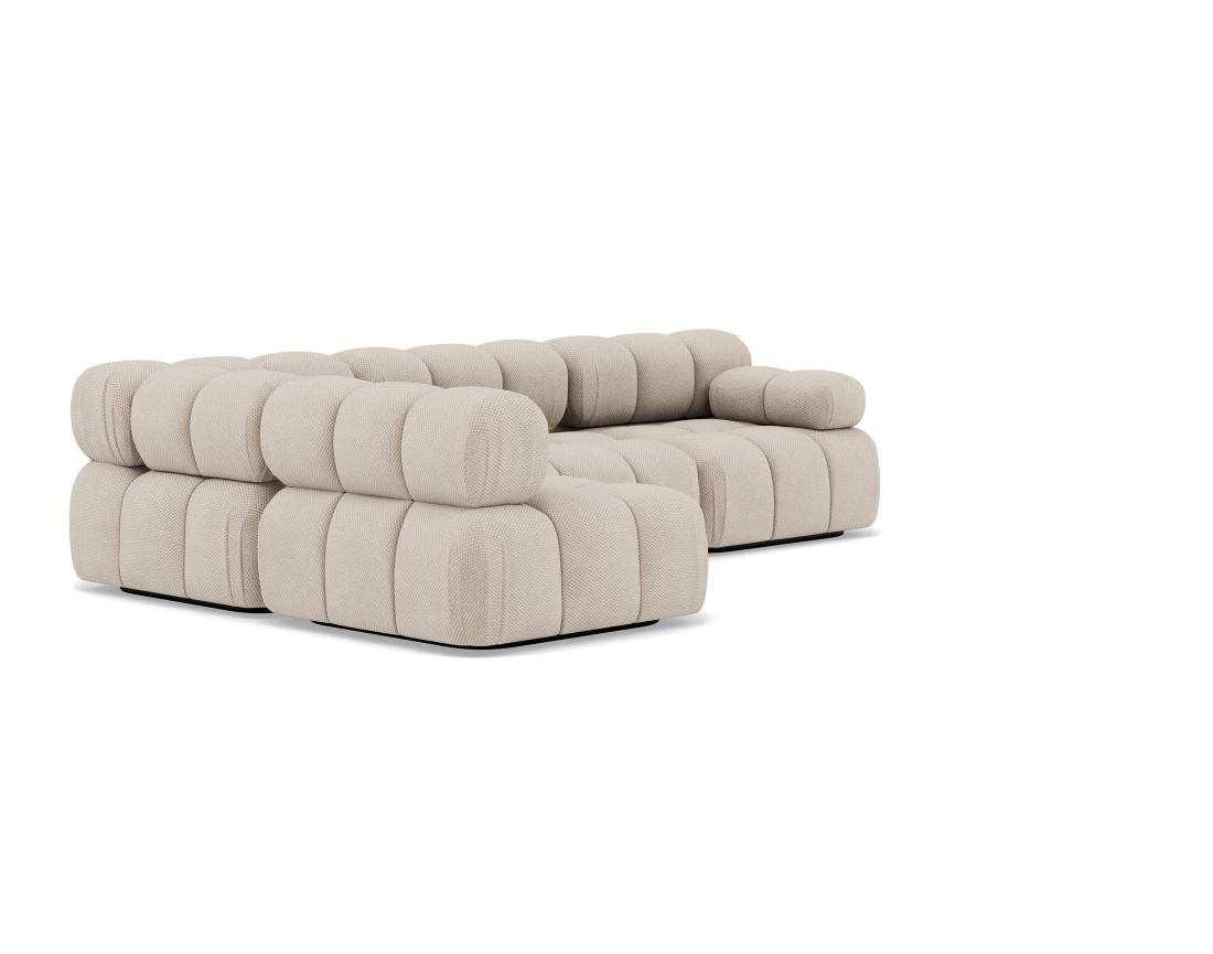 Canapé modulable d'angle gauche 5 places en velours texturé Ruby Canapé modulable d'angle gauche 5 places en velours texturé Ruby