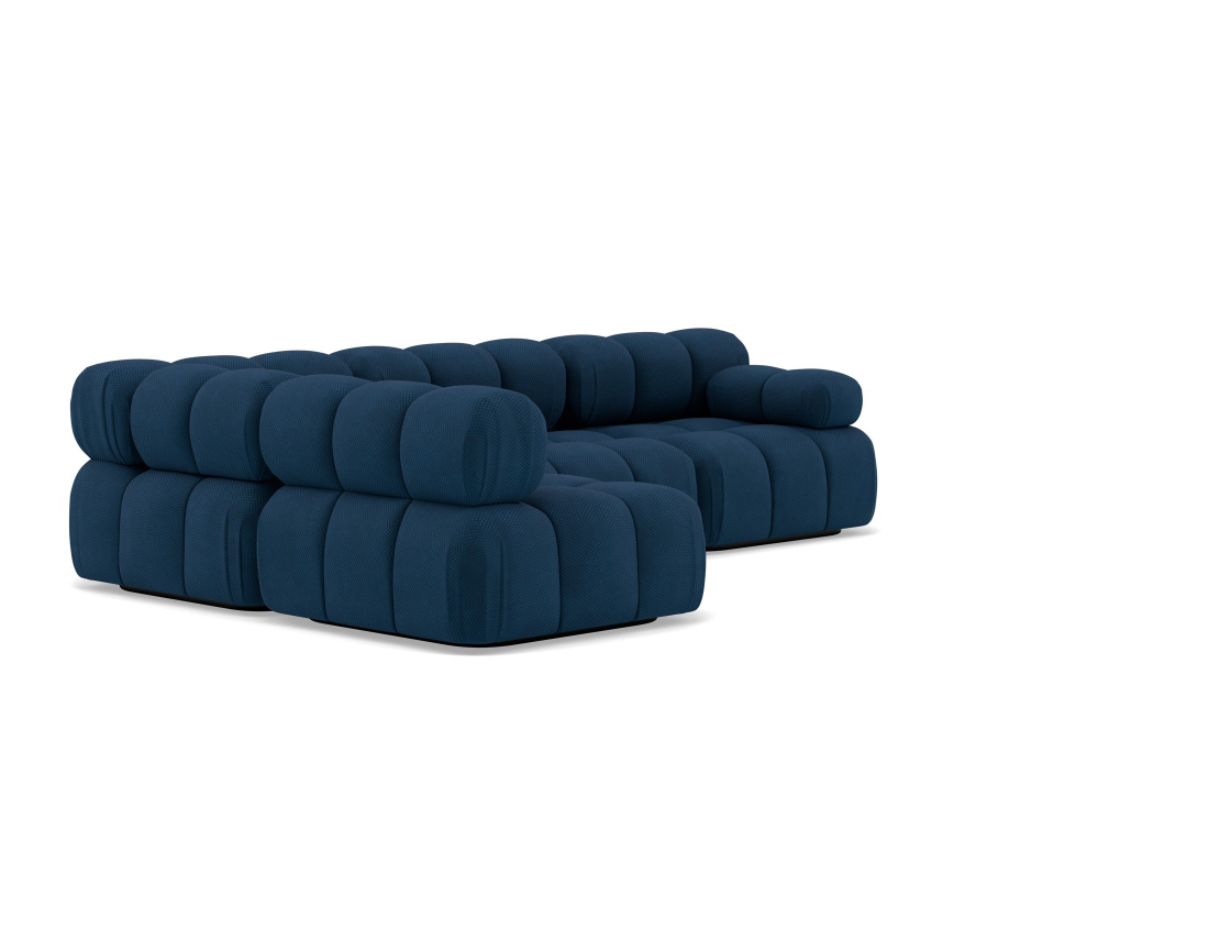 Canapé modulable d'angle gauche 5 places en velours texturé Ruby