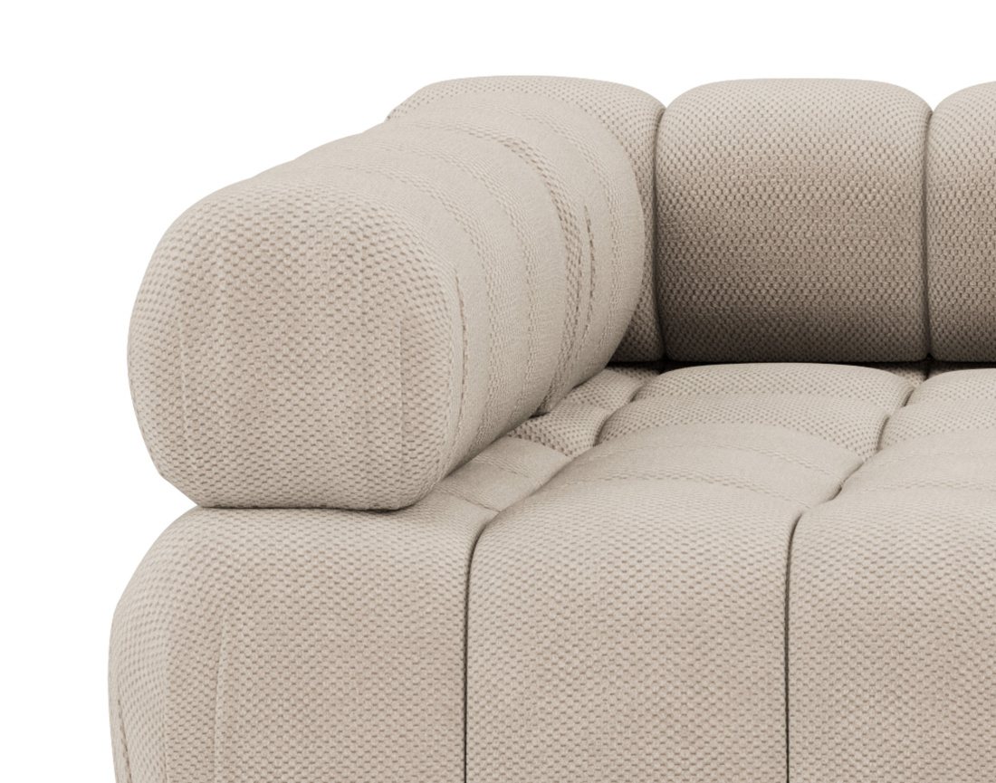 Canapé modulable d'angle gauche 5 places en velours texturé Ruby Canapé modulable d'angle gauche 5 places en velours texturé Ruby