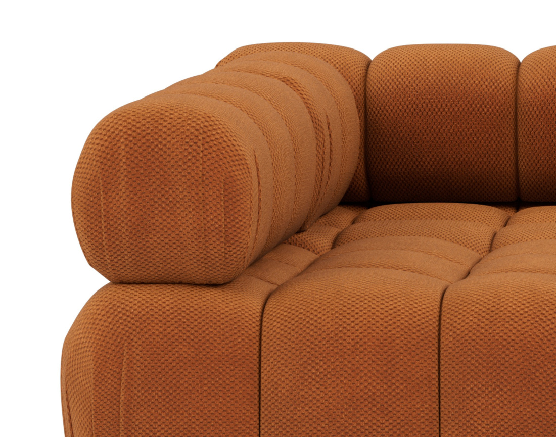 Canapé modulable d'angle gauche 5 places en velours texturé Ruby