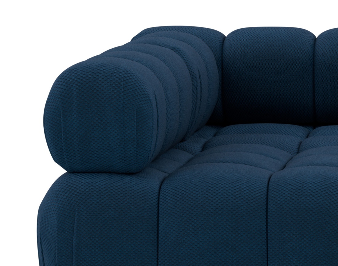 Canapé modulable d'angle gauche 5 places en velours texturé Ruby