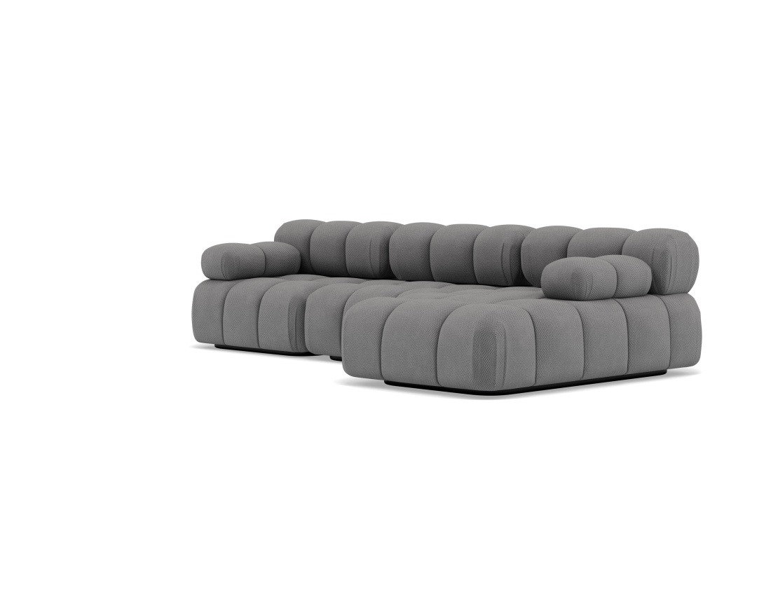 Canapé modulable d'angle droit 4 places en velours texturé Ruby Canapé modulable d'angle droit 4 places en velours texturé Ruby
