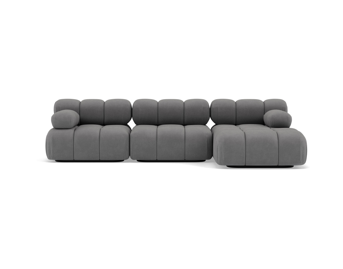 Canapé modulable d'angle droit 4 places en velours texturé Ruby Canapé modulable d'angle droit 4 places en velours texturé Ruby