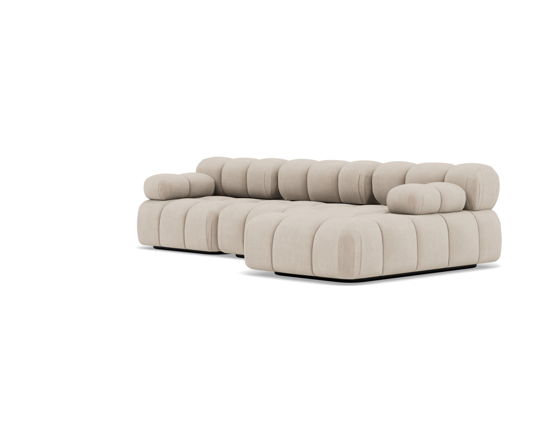 Canapé modulable d'angle droit 4 places en velours texturé Ruby Canapé modulable d'angle droit 4 places en velours texturé Ruby