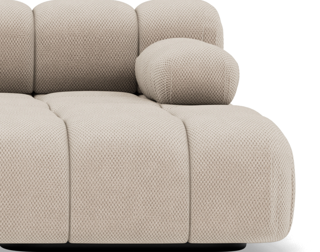 Canapé modulable d'angle droit 4 places en velours texturé Ruby Canapé modulable d'angle droit 4 places en velours texturé Ruby